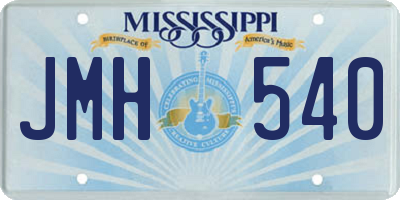 MS license plate JMH540