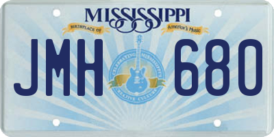 MS license plate JMH680