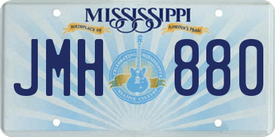 MS license plate JMH880