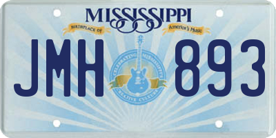 MS license plate JMH893