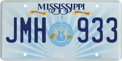 MS license plate JMH933
