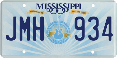 MS license plate JMH934