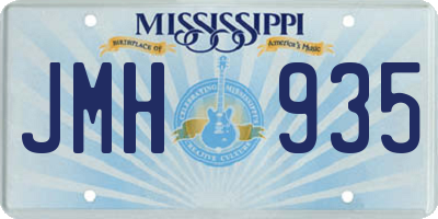 MS license plate JMH935