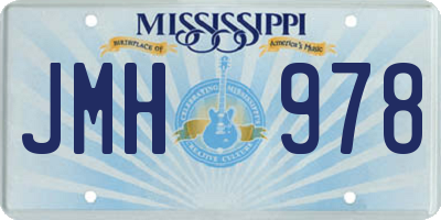 MS license plate JMH978