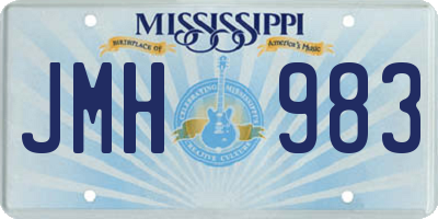 MS license plate JMH983