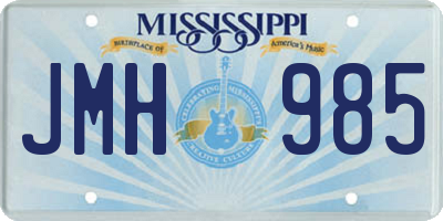 MS license plate JMH985