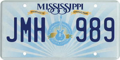 MS license plate JMH989