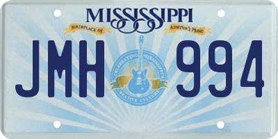 MS license plate JMH994