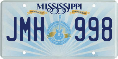 MS license plate JMH998