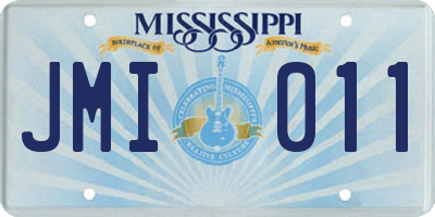 MS license plate JMI011