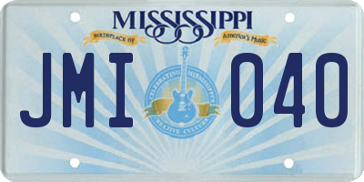 MS license plate JMI040