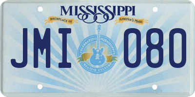 MS license plate JMI080