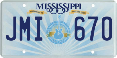 MS license plate JMI670