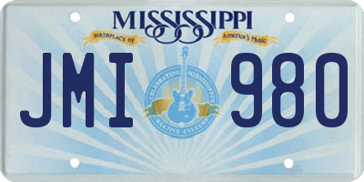 MS license plate JMI980