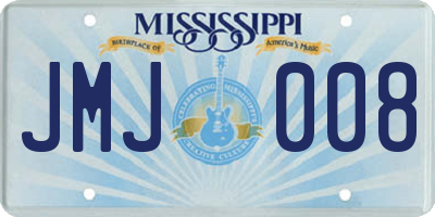 MS license plate JMJ008