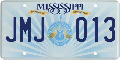 MS license plate JMJ013