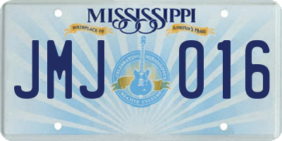 MS license plate JMJ016