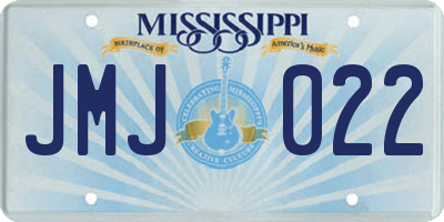 MS license plate JMJ022