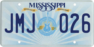 MS license plate JMJ026