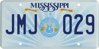 MS license plate JMJ029