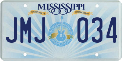 MS license plate JMJ034