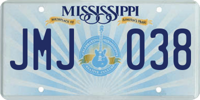 MS license plate JMJ038