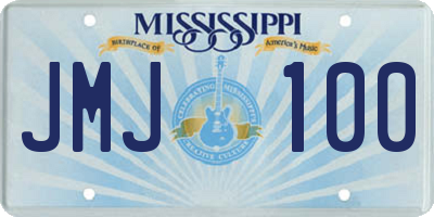 MS license plate JMJ100