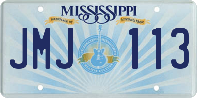 MS license plate JMJ113