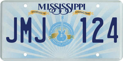 MS license plate JMJ124