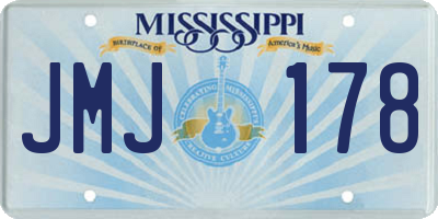 MS license plate JMJ178