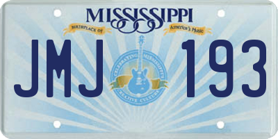 MS license plate JMJ193