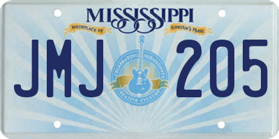 MS license plate JMJ205