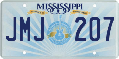 MS license plate JMJ207