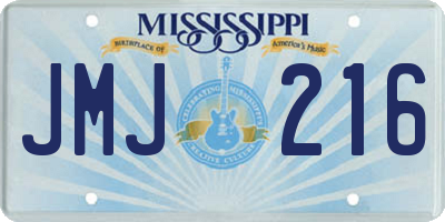MS license plate JMJ216