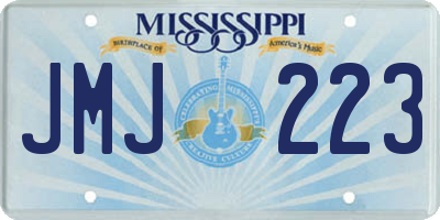 MS license plate JMJ223