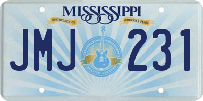 MS license plate JMJ231