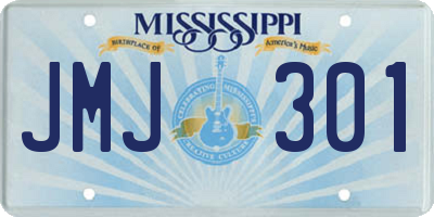 MS license plate JMJ301