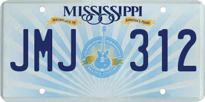 MS license plate JMJ312