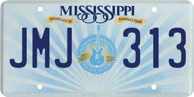MS license plate JMJ313
