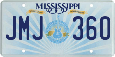 MS license plate JMJ360