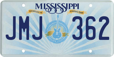 MS license plate JMJ362
