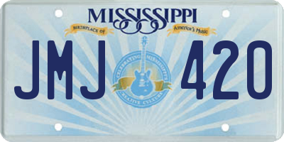 MS license plate JMJ420