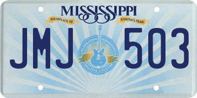 MS license plate JMJ503