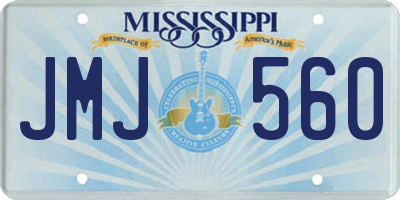 MS license plate JMJ560