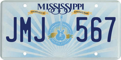 MS license plate JMJ567