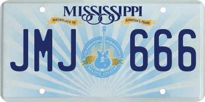 MS license plate JMJ666