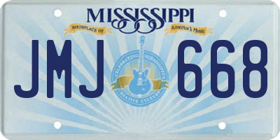MS license plate JMJ668