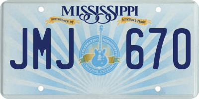MS license plate JMJ670