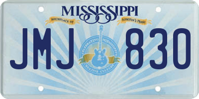 MS license plate JMJ830