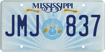 MS license plate JMJ837